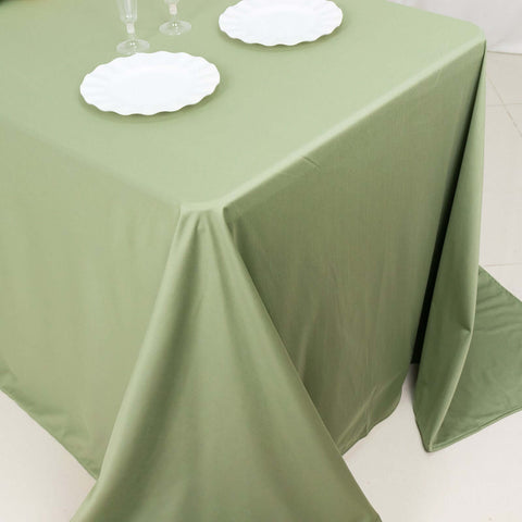 Scuba Rectangular 90"x132" Tablecloth Dusty Sage Green - Wrinkle Free, Stain Resistant & Seamless Table Cover