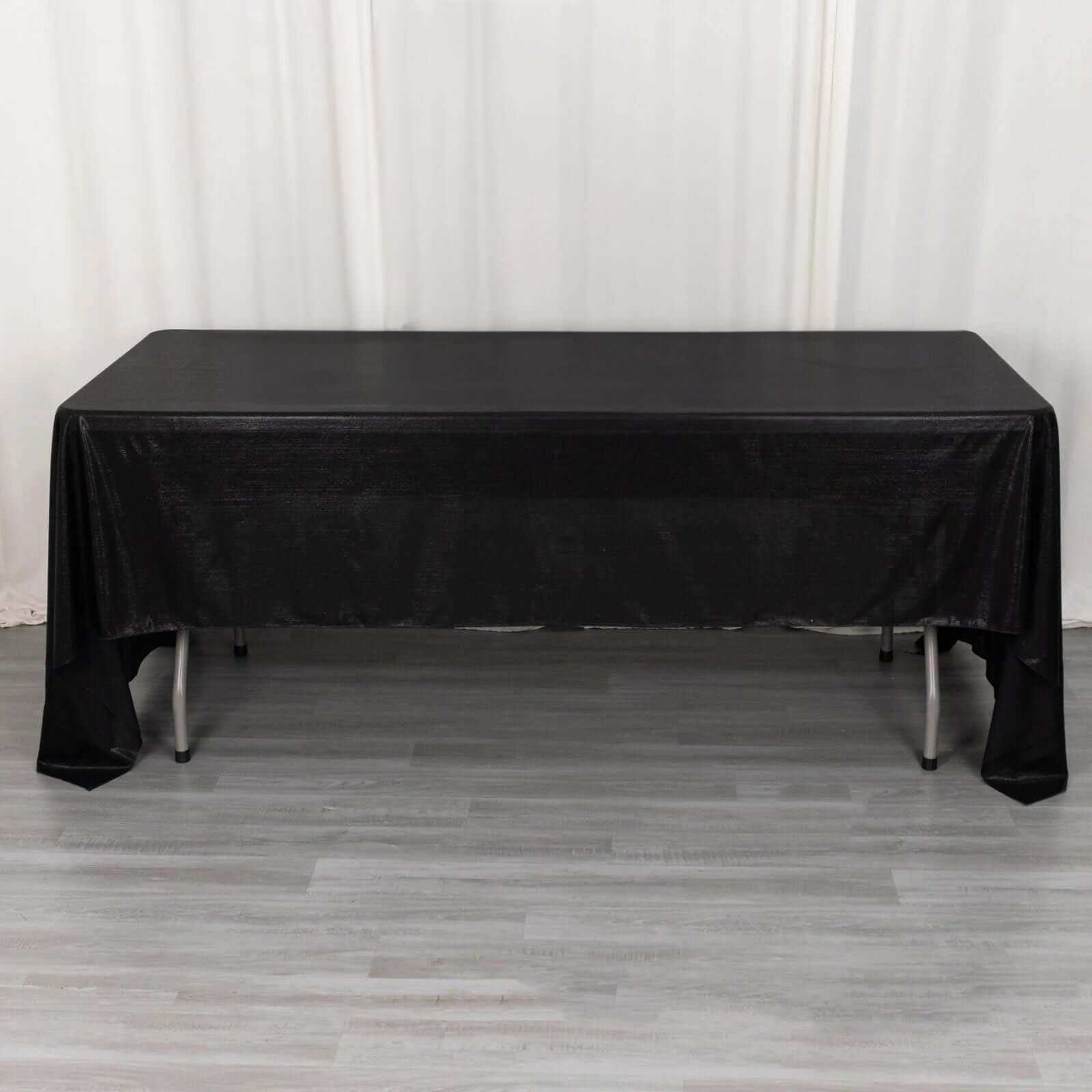 Sequin Dots Polyester 60"x126" Rectangle Tablecloth Shimmering Black - Wrinkle Free & Sparkling Table Cover