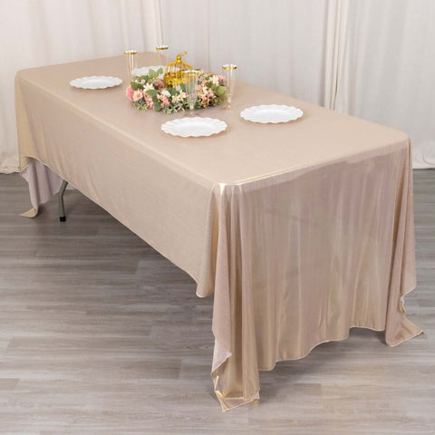 Sequin Dots Polyester 60"x126" Rectangle Tablecloth Shimmering Blush - Wrinkle Free & Sparkling Table Cover