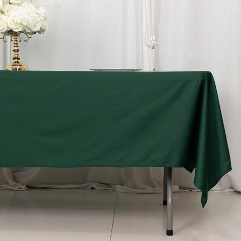 Scuba Rectangular 60"x102" Tablecloth Hunter Emerald Green - Wrinkle Free & Stain Resistant Table Cover