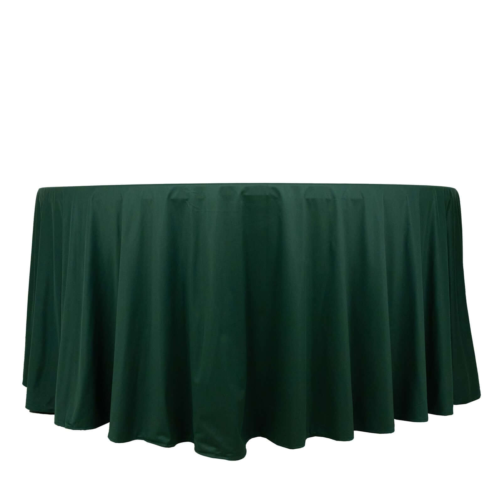 Scuba Round 120" Tablecloth Hunter Emerald Green - Wrinkle Free & Stain Resistant Seamless Table Cover