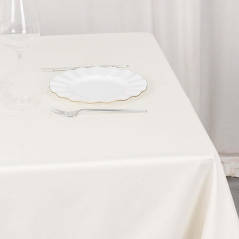 Scuba Square 54"x54" Tablecloth Ivory - Wrinkle Free & Stain Resistant Table Cover