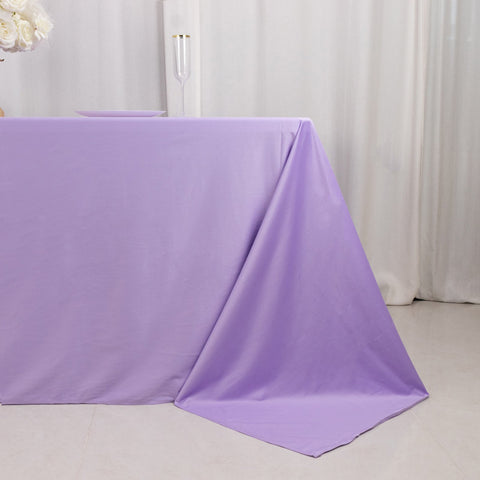 Scuba Rectangular 90"x132" Tablecloth Lavender Lilac - Wrinkle Free, Stain Resistant & Seamless Table Cover