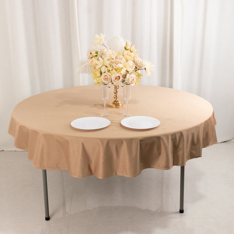 Scuba Round 70" Tablecloth Nude - Wrinkle Free & Stain Resistant Table Cover