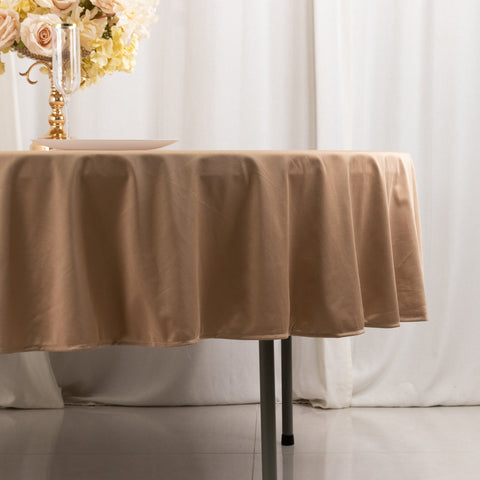 Scuba Round 90" Tablecloth Nude - Wrinkle Free & Stain Resistant Table Cover
