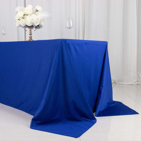 Scuba Rectangular 90"x132" Tablecloth Royal Blue - Wrinkle Free, Stain Resistant & Seamless Table Cover