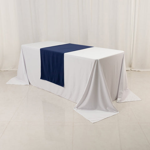 Scuba Polyester 24"x72" Wide Table Runner Navy Blue - Wrinkle-Free Table Linen