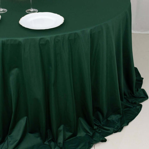 Scuba Round 132" Tablecloth Hunter Emerald Green - Wrinkle Free & Stain Resistant Seamless Table Cover