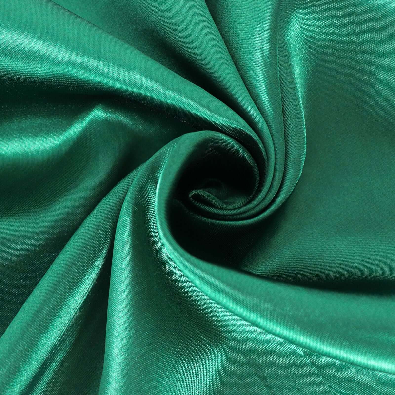 Satin 108" Round Tablecloth Hunter Emerald Green - Smooth and Lustrous Table Cover