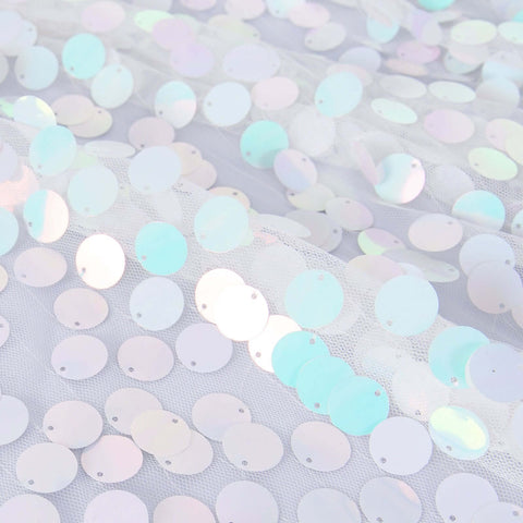 Sequin 60"x102" Rectangle Tablecloth Iridescent Blue - Big Payette Design for Modern Gatherings