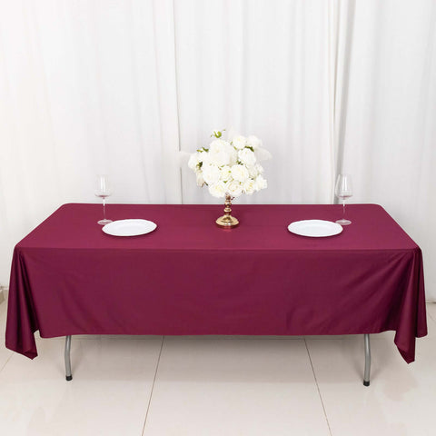 Scuba Rectangular 60"x102" Tablecloth Burgundy - Wrinkle Free & Stain Resistant Table Cover