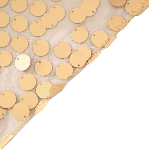 Sequin 90"x156" Rectangle Tablecloth Matte Champagne - Seamless Big Payette Table Cover