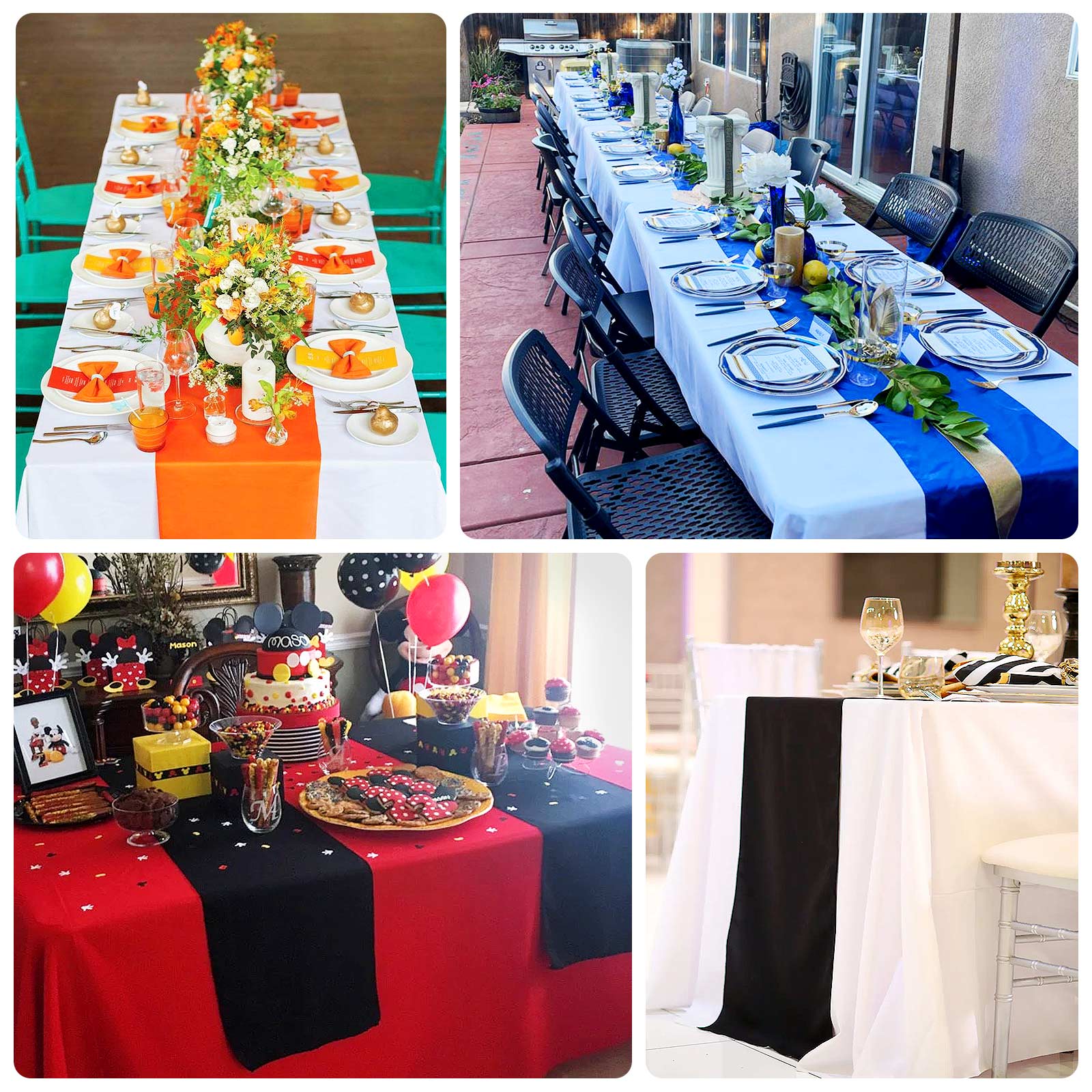 Scuba Polyester 12"x108" Table Runner Purple - Wrinkle-Free Table Linen