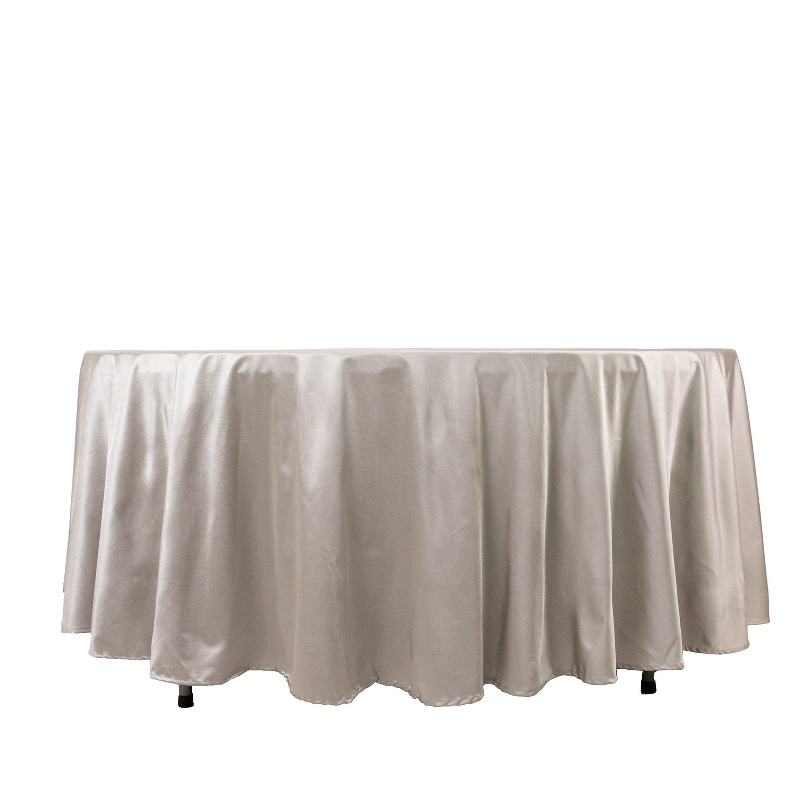Scuba Round 108" Tablecloth Shimmering Silver - Wrinkle Free & Stain Resistant Table Cover