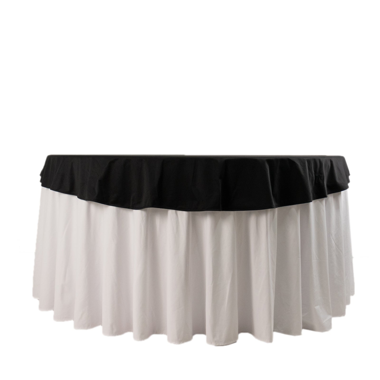 Scuba Round 70" Tablecloth Black - Wrinkle Free & Stain Resistant Table Cover for Weddings and Banquets
