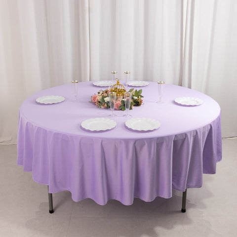 Scuba Round 90" Tablecloth Lavender Lilac - Wrinkle Free & Stain Resistant Table Cover