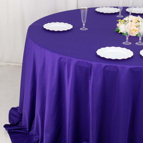 Scuba Round 132" Tablecloth Purple - Wrinkle Free & Stain Resistant Seamless Table Cover