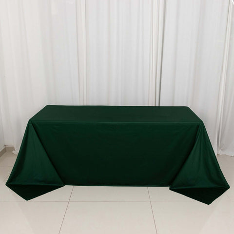 Scuba Rectangular 90"x132" Tablecloth Hunter Emerald Green - Wrinkle Free, Stain Resistant & Seamless Table Cover