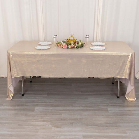 Sequin Dots Polyester 60"x126" Rectangle Tablecloth Shimmering Blush - Wrinkle Free & Sparkling Table Cover