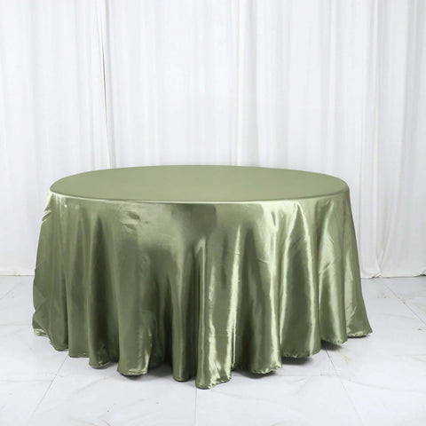 Satin 120" Round Tablecloth Dusty Sage Green - Stylish Seamless Table Cover