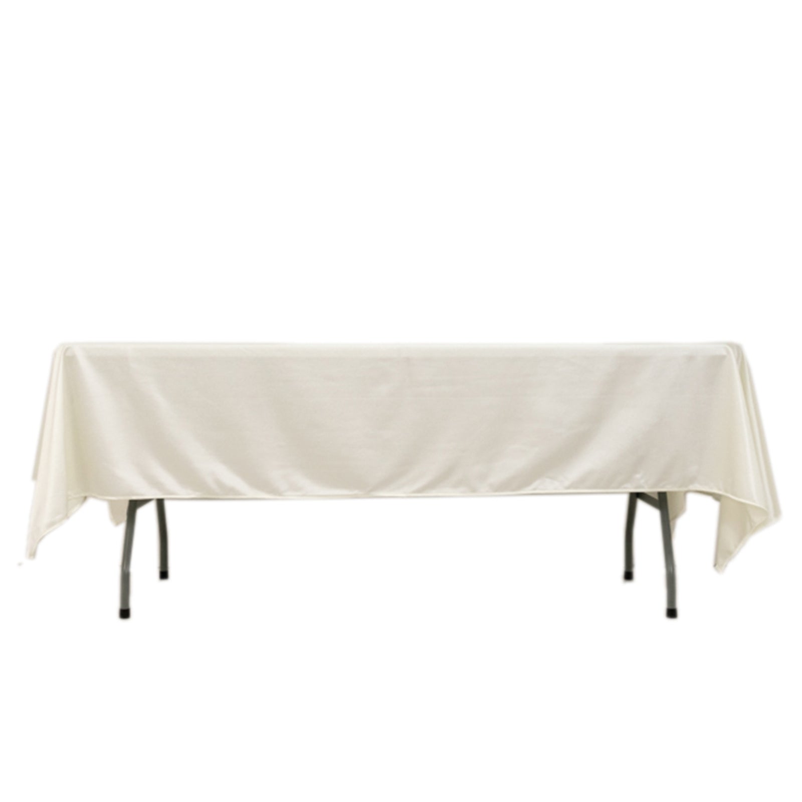 Scuba Rectangular 60"x102" Tablecloth Shimmering Pearl White - Wrinkle Free & Stain Resistant Table Cover