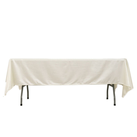 Scuba Rectangular 60"x102" Tablecloth Shimmering Pearl White - Wrinkle Free & Stain Resistant Table Cover