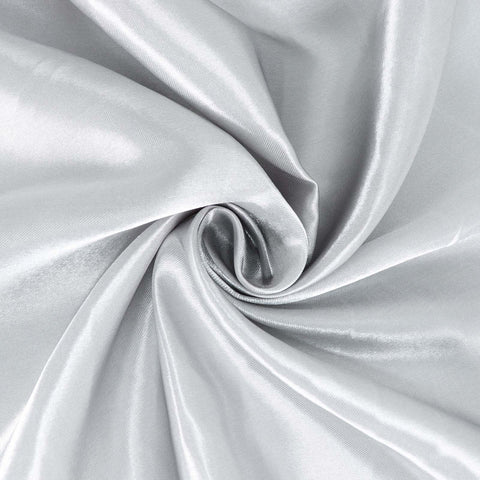 Satin 132" Round Tablecloth Silver - Stylish Seamless Table Cover