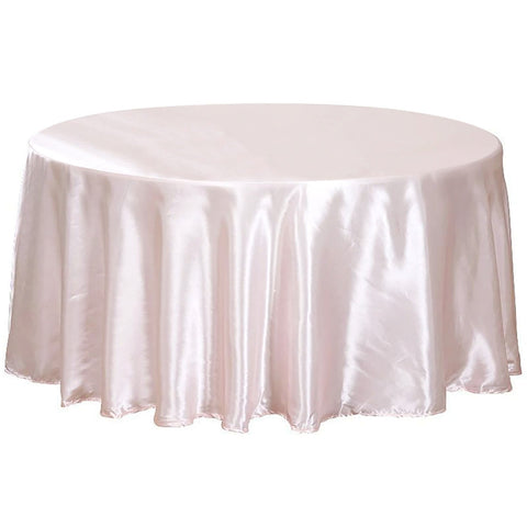 Satin 120" Round Tablecloth Blush - Stylish Seamless Table Cover