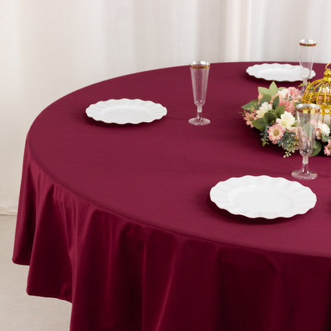 Scuba Round 90" Tablecloth Burgundy - Wrinkle Free & Stain Resistant Table Cover