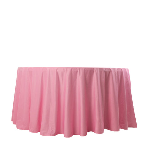 Scuba Round 120" Tablecloth Pink - Wrinkle Free & Stain Resistant Seamless Table Cover