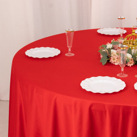 Scuba Round 108" Tablecloth Red - Wrinkle Free & Stain Resistant Table Cover