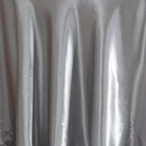 Satin 108" Round Tablecloth Silver - Smooth and Lustrous Table Cover