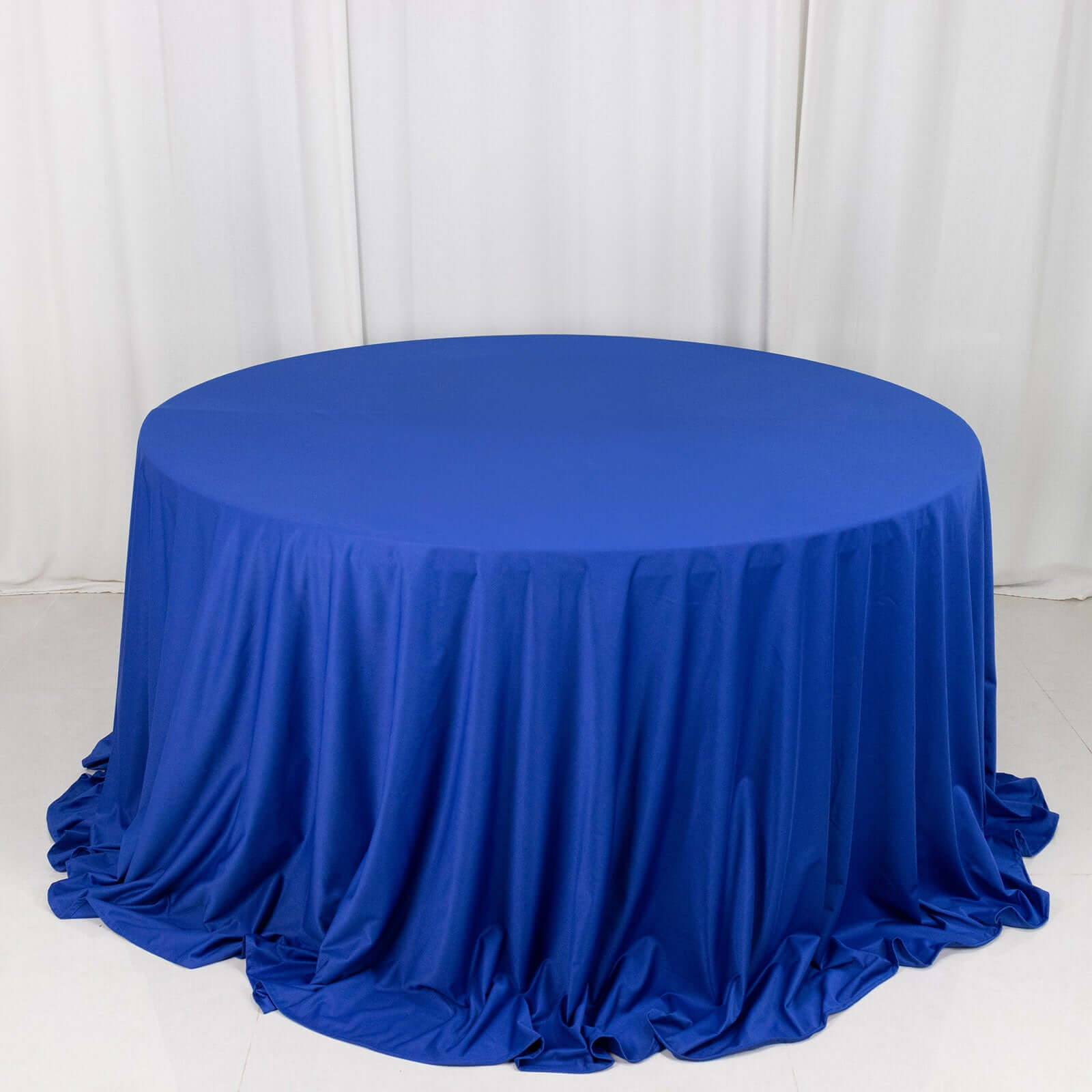 Scuba Round 132" Tablecloth Royal Blue - Wrinkle Free & Stain Resistant Seamless Table Cover