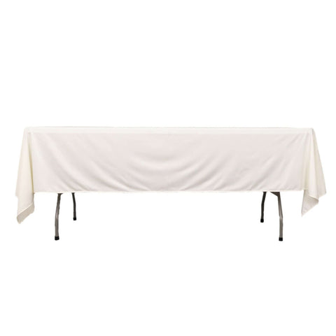 Scuba Rectangular 60"x102" Tablecloth Ivory - Wrinkle Free & Stain Resistant Table Cover