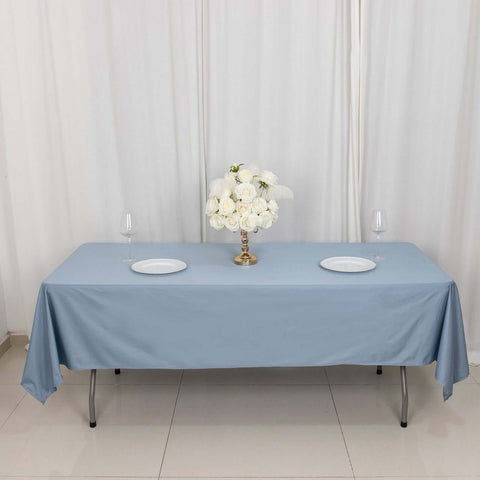 Scuba Rectangular 60"x102" Tablecloth Dusty Blue - Wrinkle Free & Stain Resistant Table Cover
