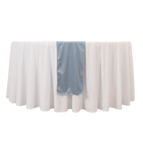 Scuba Polyester 12"x108" Table Runner Dusty Blue - Wrinkle-Free Table Linen