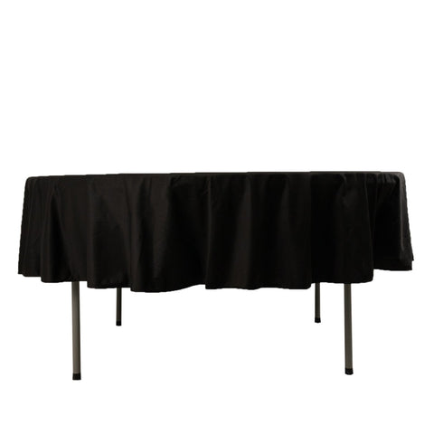 Scuba Round 90" Tablecloth Black - Wrinkle Free & Stain Resistant Table Cover for Weddings and Banquets