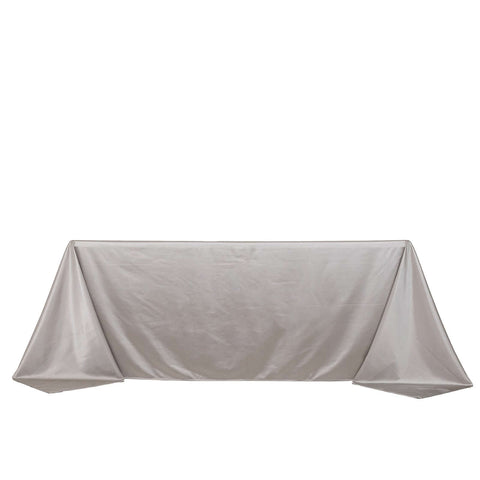 Scuba Rectangular 90"x132" Tablecloth Shimmering Silver - Wrinkle Free & Stain Resistant Seamless Table Cover