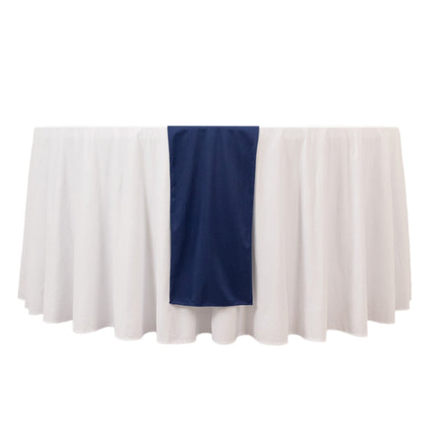 Scuba Polyester 12"x108" Table Runner Navy Blue - Wrinkle-Free Table Linen