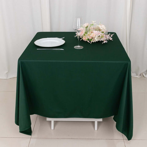Scuba Square 70"x70" Tablecloth Hunter Emerald Green - Wrinkle Free & Stain Resistant Table Cover