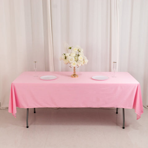 Scuba Rectangular 60"x102" Tablecloth Pink - Wrinkle Free & Stain Resistant Table Cover
