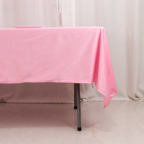 Scuba Rectangular 60"x102" Tablecloth Pink - Wrinkle Free & Stain Resistant Table Cover