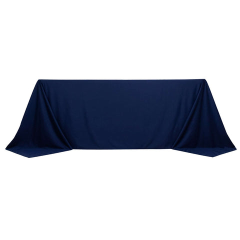 Scuba Rectangular 90"x132" Tablecloth Navy Blue - Wrinkle Free, Stain Resistant & Seamless Table Cover