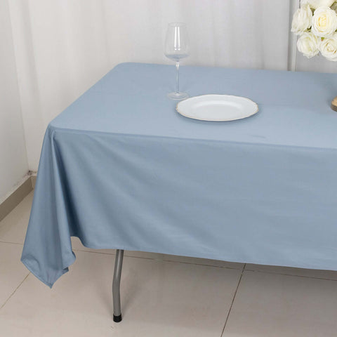 Scuba Rectangular 60"x102" Tablecloth Dusty Blue - Wrinkle Free & Stain Resistant Table Cover