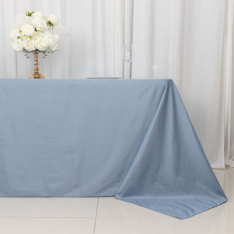 Scuba Rectangular 90"x132" Tablecloth Dusty Blue - Wrinkle Free, Stain Resistant & Seamless Table Cover