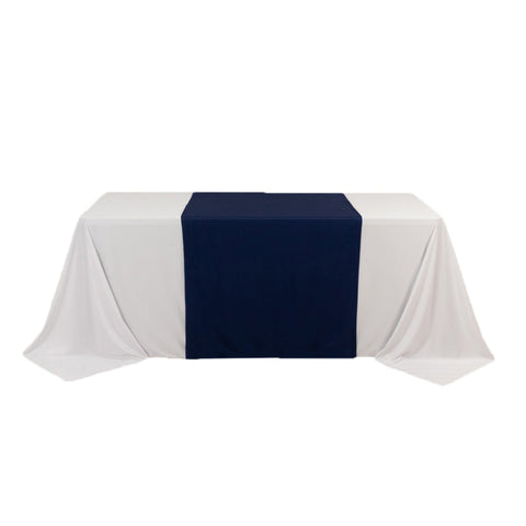 Scuba Polyester 36"x72" Wide Table Runner Navy Blue - Wrinkle-Free Trade Show Table Linen
