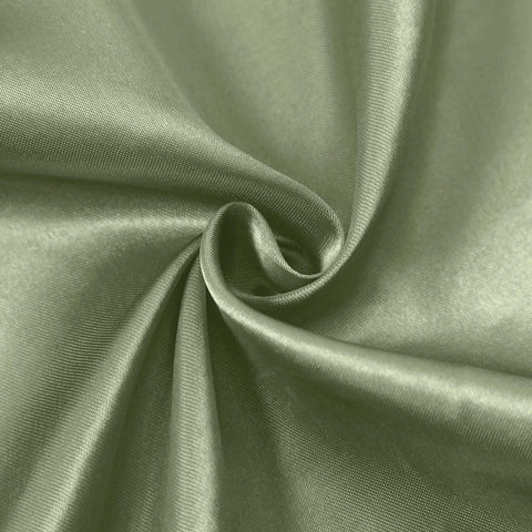 Satin Chair Cover Self-Tie Universal Design Dusty Sage Green - Durable Slip-On Cover for Folding, Dining, Banquet & Standard Chairs
