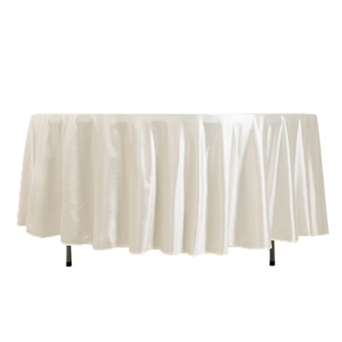 Scuba Round 108" Tablecloth Shimmering Pearl White - Wrinkle Free & Stain Resistant Table Cover