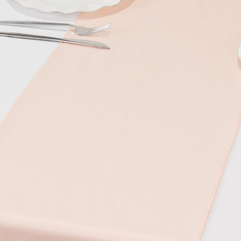 Scuba Polyester 12"x108" Table Runner Blush - Wrinkle-Free Table Linen