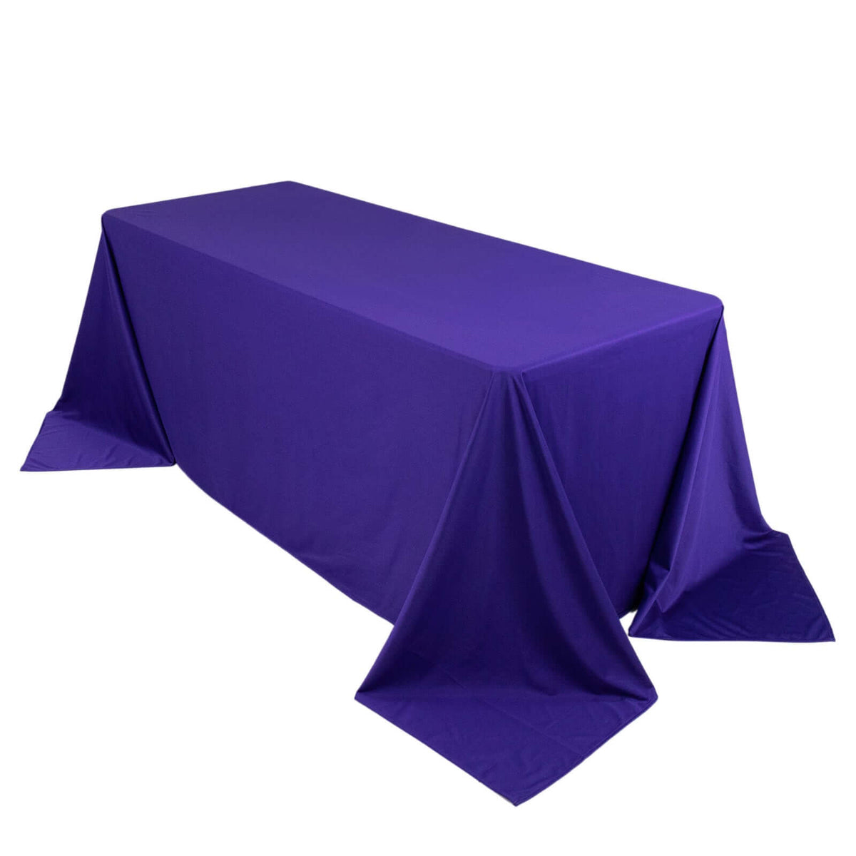 Scuba Rectangular 90"x132" Tablecloth Purple - Wrinkle Free, Stain Resistant & Seamless Table Cover